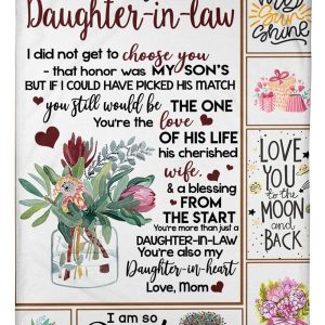 To My Daughter-in-law You Are Also My Daughter-in-heart Gifts From Mom Blanket