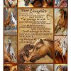 To My Daughter-love Your Dad Gifts For Horse Lovers Blanket