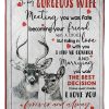 To My Gorgeous Wife Deer Blanket