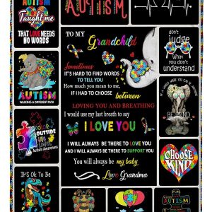 To My Grandchild Autism Blanket