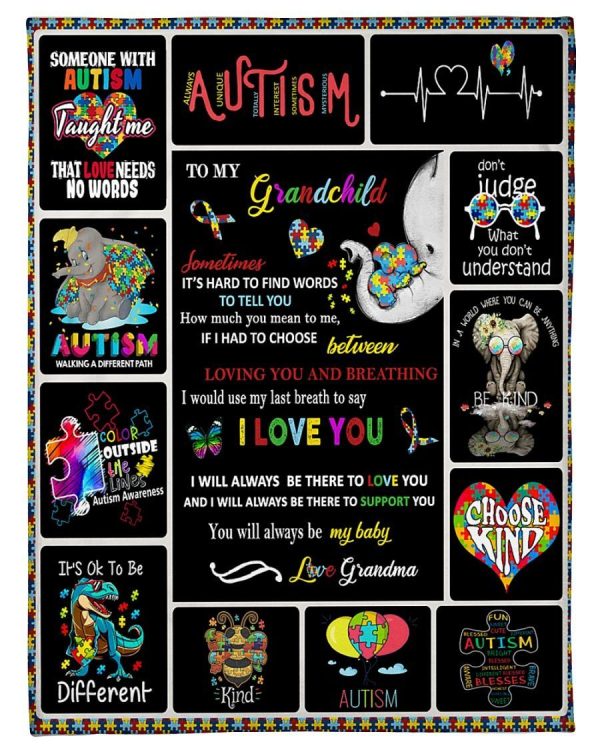 To My Grandchild Autism Blanket