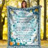 To My Granddaughter Flower Printed Blanket