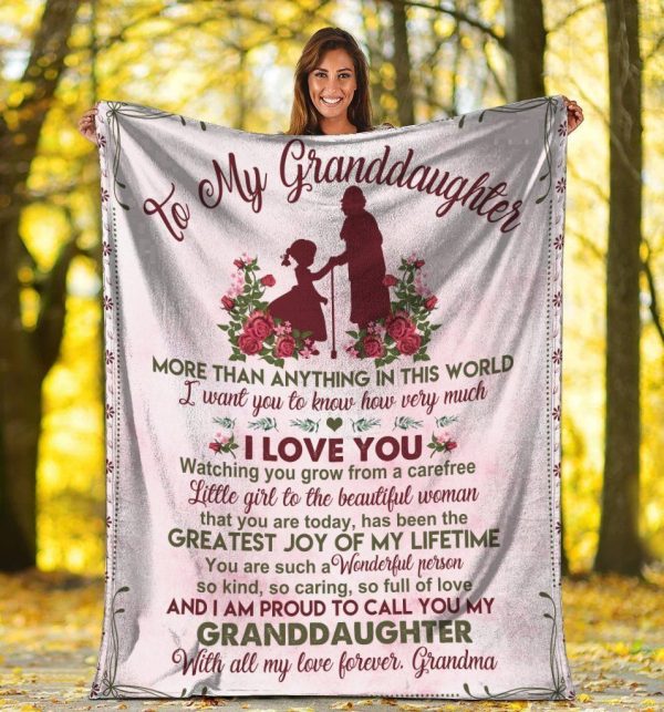 To My Granddaughter Flower  Soft Blanket