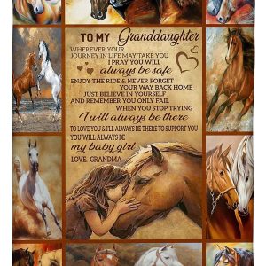 To My Granddaughter Horse- I Will Always Be There Blanket