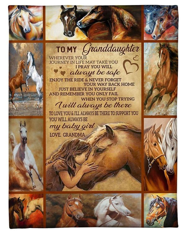 To My Granddaughter Horse- I Will Always Be There Blanket