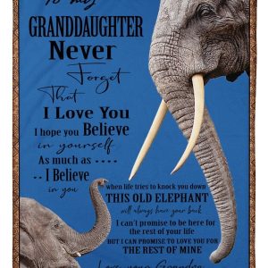 To My Granddaughter I Can Promise To Love You For The Rest Of Mine Elephant Gifts From Grandpa Blanket