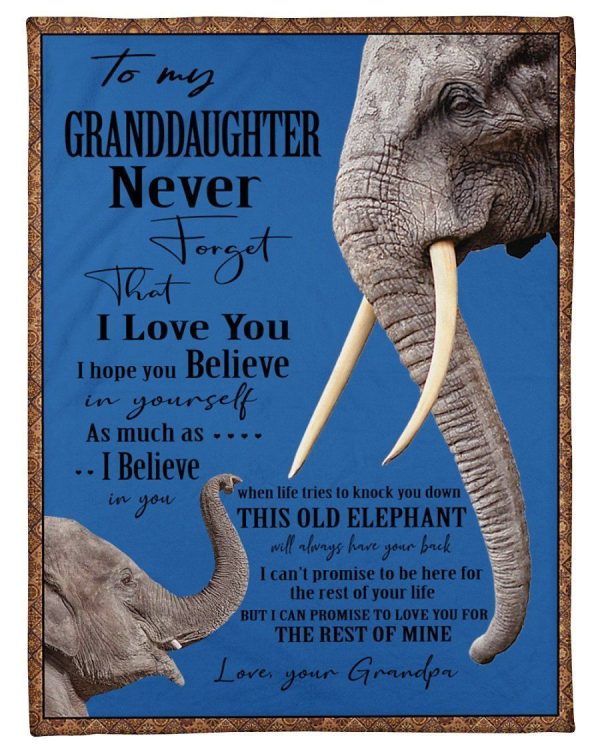 To My Granddaughter I Can Promise To Love You For The Rest Of Mine Elephant Gifts From Grandpa Blanket