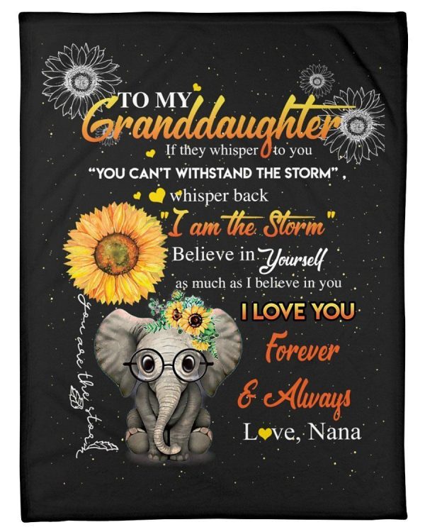 To My Granddaughter I Love You Forever And Always Custom Design Blanket