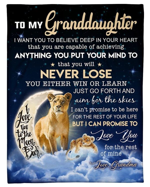 To My Granddaughter I Want You To Believe Gifts Blanket