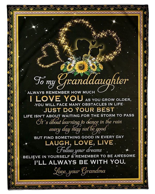 To My Granddaughter Laugh Love Live Gifts From Grandma Blanket