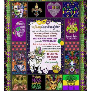 To My Granddaughter Mardi Gras Blanket