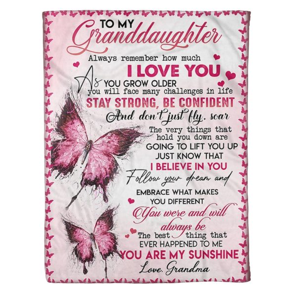 To My Granddaughter Stay Strong Be Confident Printed Blanket