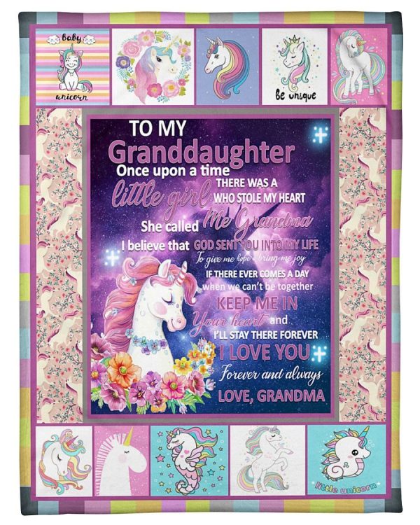 To My Granddaughter Unicorn Blanket