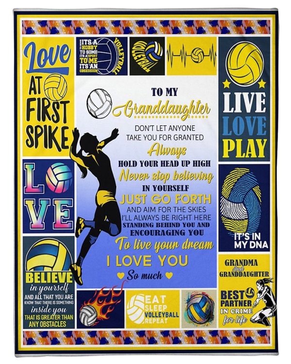 To My Granddaughter Volleyball Blanket