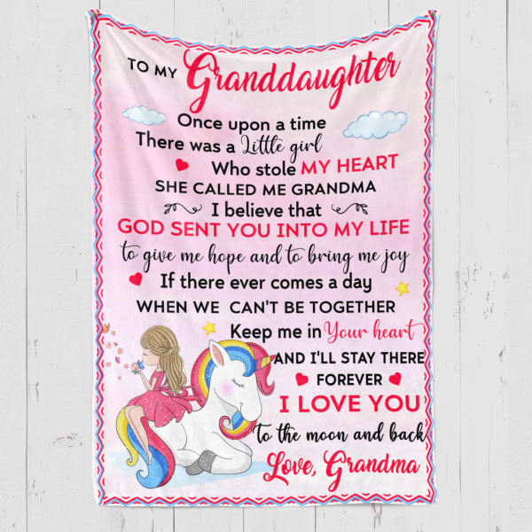 To My Granddaughter  – God Sent You Into My Life – Gift For Granddaughter –  With Quotes Blanket