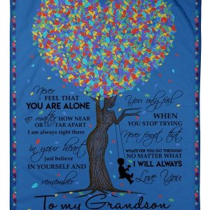 To My Grandson I Will Always Love You Custom Design Gifts From Grandma Blanket