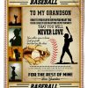 To My Grandson Just Plays Baseball Blanket