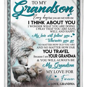 To My Grandson My Love For You Is Forever Gifts From Grandma Blanket