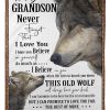 To My Grandson Never Forget That I Love You Wolf Gifts From Grandma Blanket