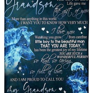 To My Grandson With All My Love Forever Grandma Blanket