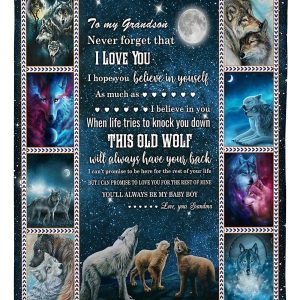 To My Grandson Wolf Blanket