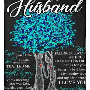 To My Husband I Love You Custom Design Gifts Blanket