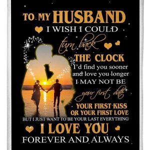 To My Husband- I Love You Forever And Always Gift For Husband Blanket