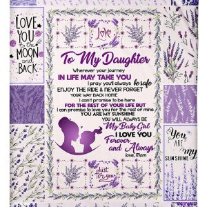 To My Husband I Love You Forever And Always Lavender Custom Design Blanket