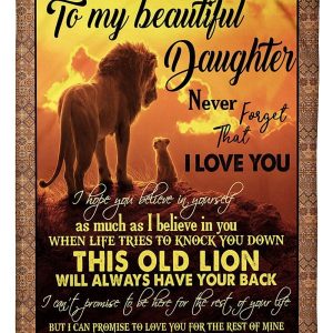 To My Lion Daughter I Can Promise To Love You For The Rest Of Mine Gifts From Dad Blanket