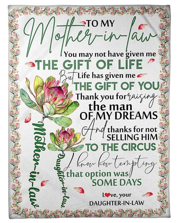 To My Mother In Law Thank You For Raising The Man Of My Dreams Gifts From Daughter In Law Blanket