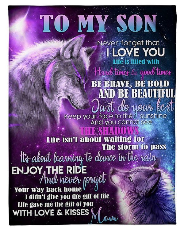 To My Son Love & Kisses From Mom Blanket