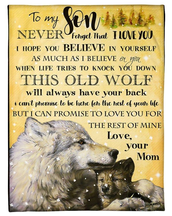 To My Son Love Your Mom Wolf Blanket