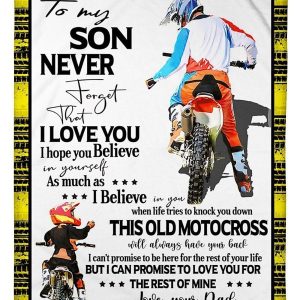 To My Son Motocross Never Forget That I Love You Blanket