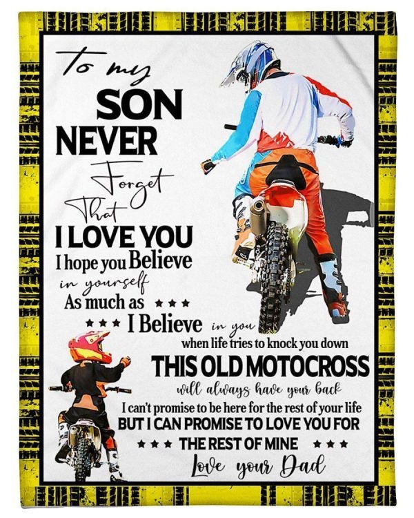 To My Son Motocross Never Forget That I Love You Blanket