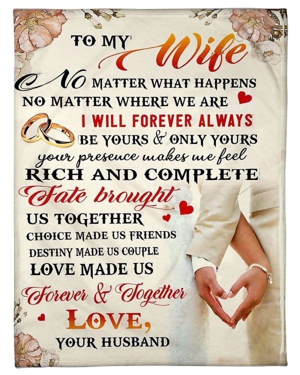 To My Wife Forever Together Blanket