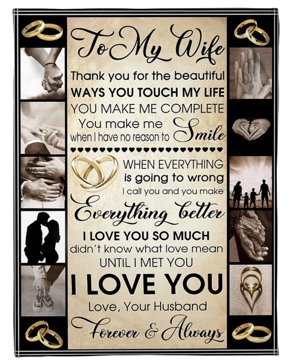 To My Wife Husband Blanket