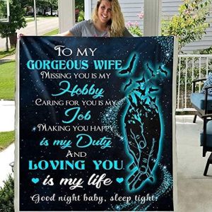 To my gorgeous wife custom fleece photo blanket fan romantic gift for lover wife