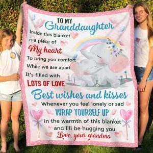 To my granddaughter  – I’ll be hugging you – Gifts for Granddaughter from grandma Blanket