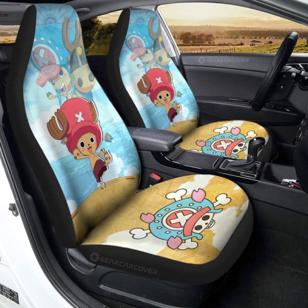 Tony Tony Chopper Car Seat Covers Custom One Piece Map Anime Car Accessories