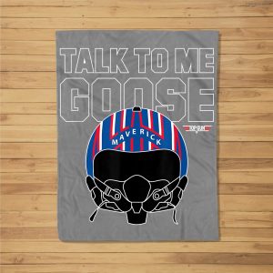 Top Gun Talk To Me Goose Maverick Helmet Fleece Blanket