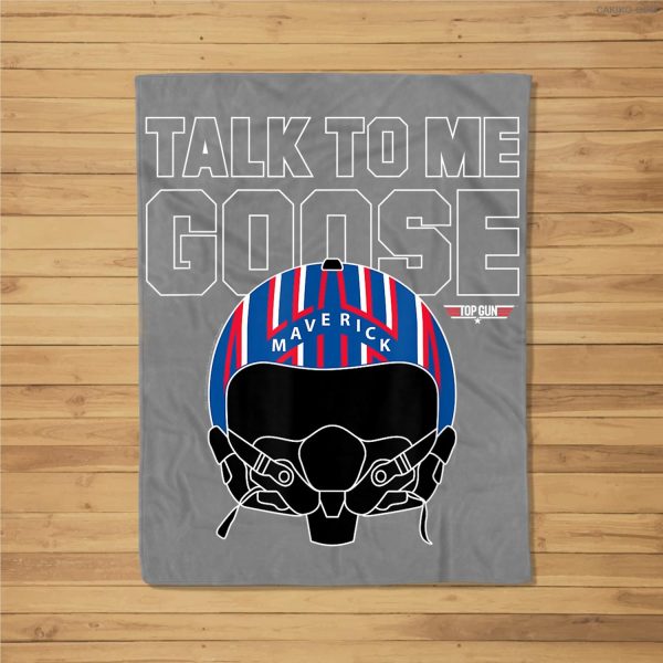 Top Gun Talk To Me Goose Maverick Helmet Fleece Blanket