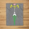 Tour France Eiffel Tower Jersey Colors Fleece Blanket