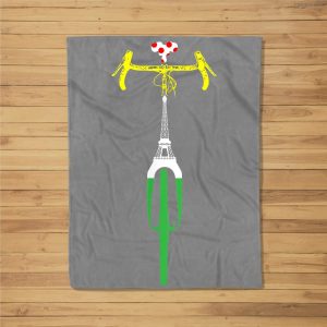 Tour France Eiffel Tower Jersey Colors Fleece Blanket