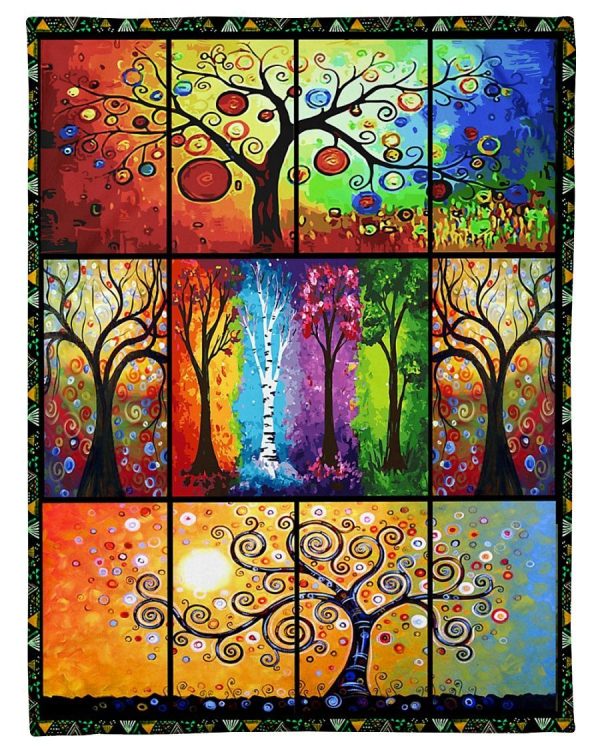 Tree Art Colorful Blanket