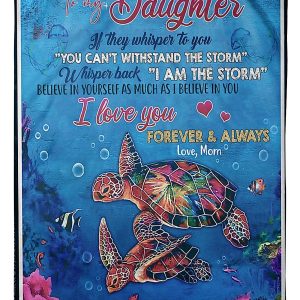 Turtle To My Daughter Love You Forever Always Blanket