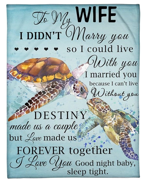 Turtles Lovely Message From Husband Gifts For Wife Blanket