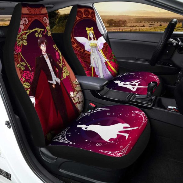 Tuxedo Mask and Sailor Moon Car Seat Covers Custom Anime Car Accessories