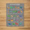 Types Of Dinosaurs Alphabet A-Z Abc Dino Identification Fleece Blanket