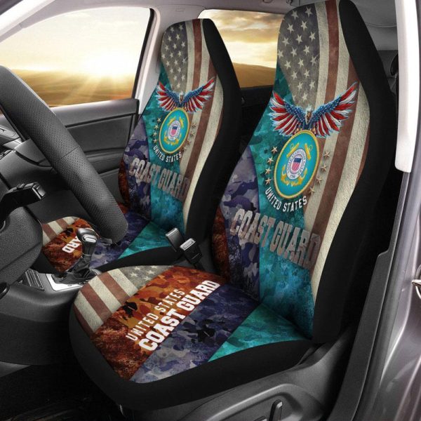 U.S Coast Guard Car Seat Covers Custom US Armed Forces Car Accessories