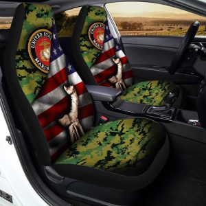 U.S Marine Corps Car Seat Covers Custom American Flag Car Interior Accessories